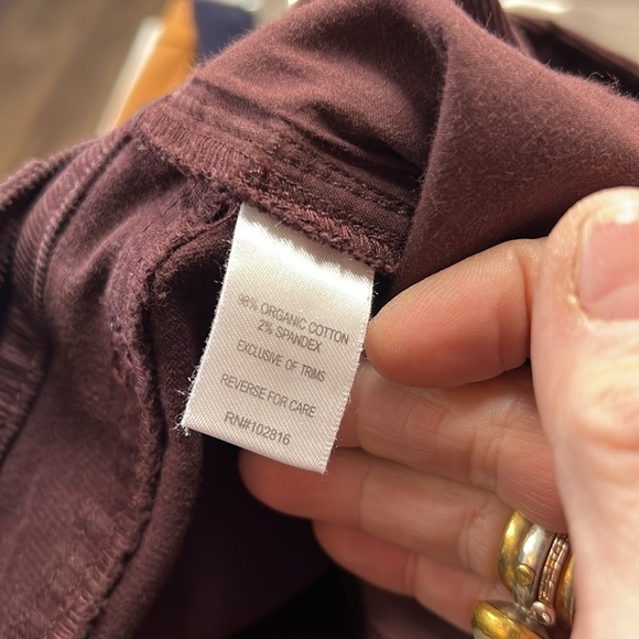 Garnet Hill Merlot Color Slim Fit Corduroy Pants Size 4 - Picture 12 of 16